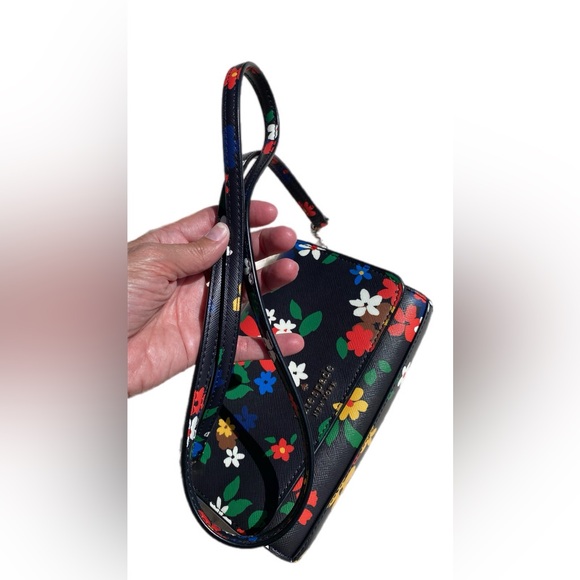 Kate Spade Staci Sailing Floral Small Flap Crossbody in Black Multi - Picture 14 of 16